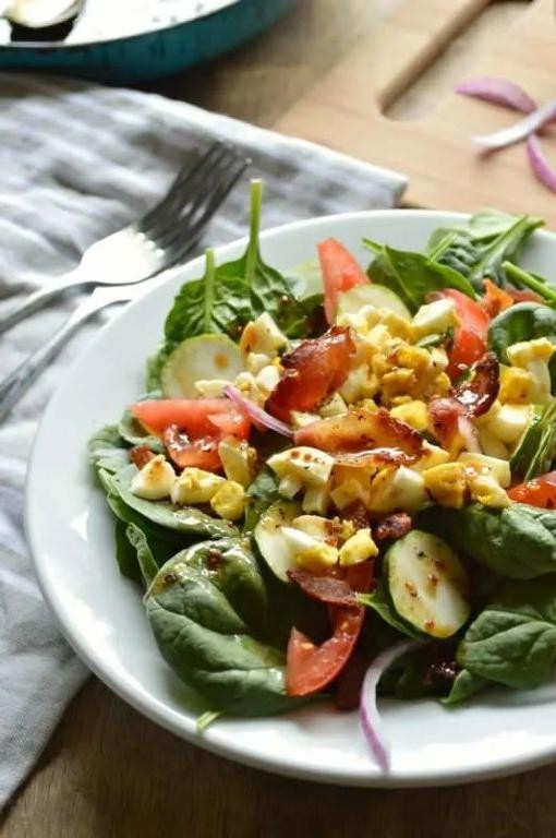 Hot Brown Salad with Bacon Dressing