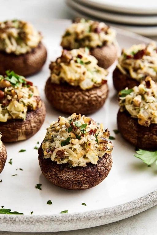 Hot Brown Stuffed Mushrooms