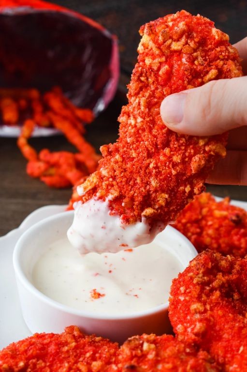 Hot Cheeto Crusted Chicken Tenders