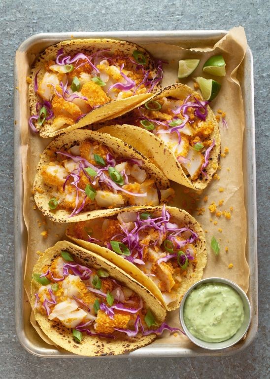 Hot Cheeto Crusted Fish Tacos