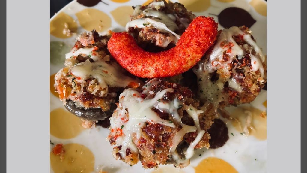 Hot Cheeto Stuffed Mushrooms