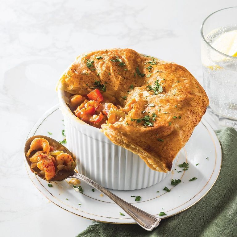 Hot Crawfish Pot Pie with Flaky Crust