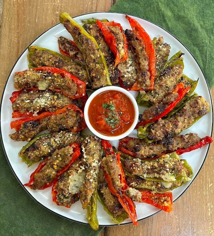 Hot Link and Cheese Stuffed Peppers