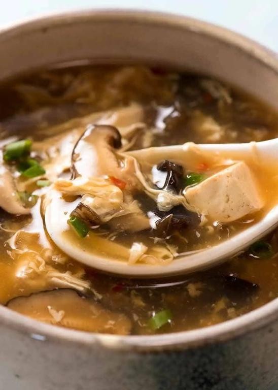 Hot and Sour Soup with Mushrooms