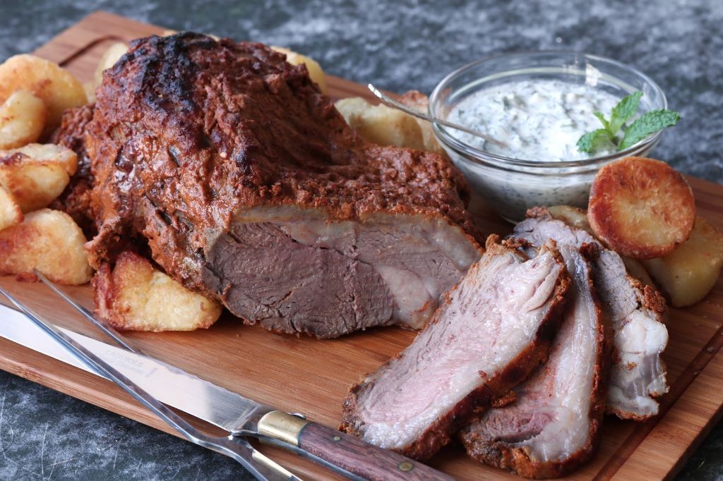 Indian Butterflied Leg of Lamb with Yogurt Marinade