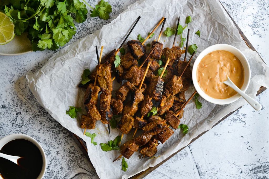 Indonesian Beef Satay Skewers