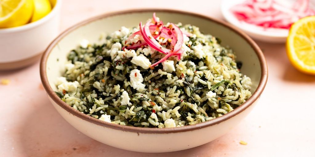 Instant Pot Greek-Style Spanakorizo (Spinach Rice)