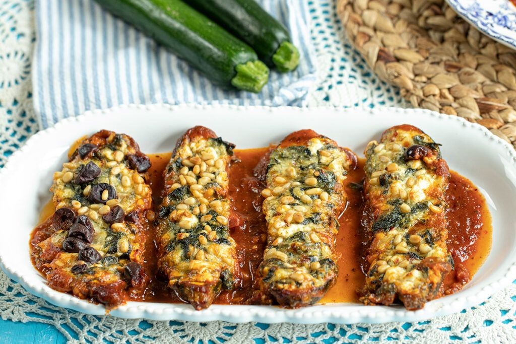 Instant Pot Mediterranean Stuffed Zucchini Boats
