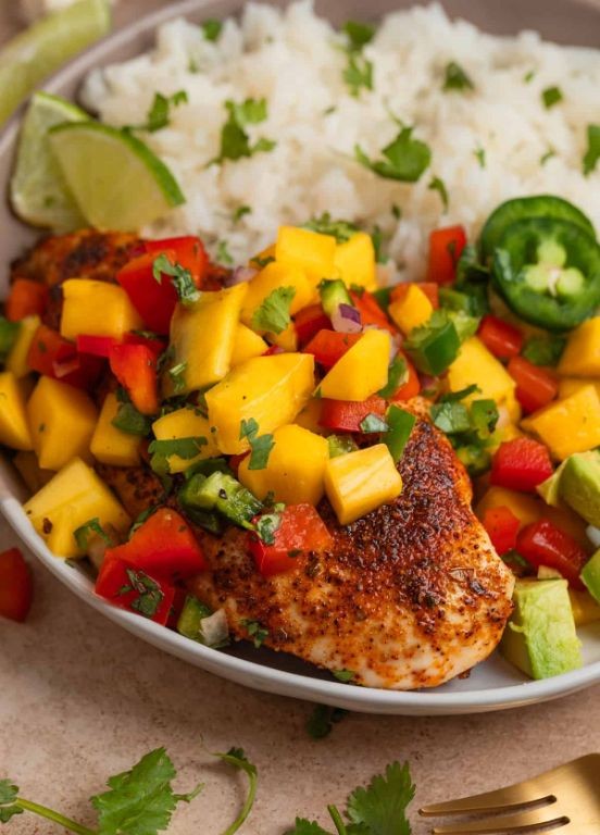 Instant Pot Spicy Mango Salsa Chicken
