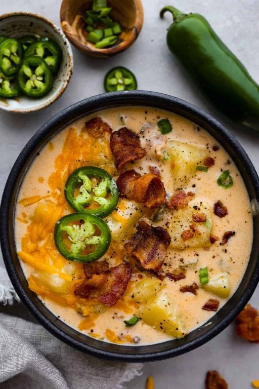 Jalapeno Popper Soup with Cream Cheese
