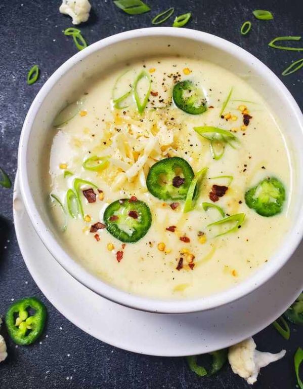 Jalapeno and Cauliflower Cream Soup