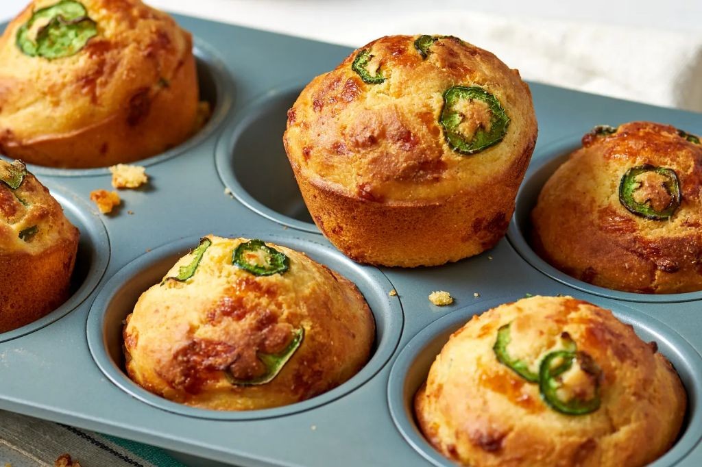 Jalapeño Cheddar Sweet Cornbread Muffins