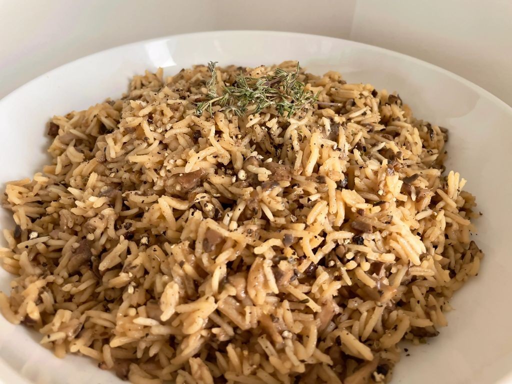 Jasmine Rice with Caramelized Onions and Mushrooms