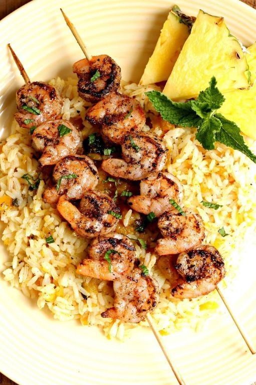 Jasmine Rice with Grilled Pineapple and Shrimp
