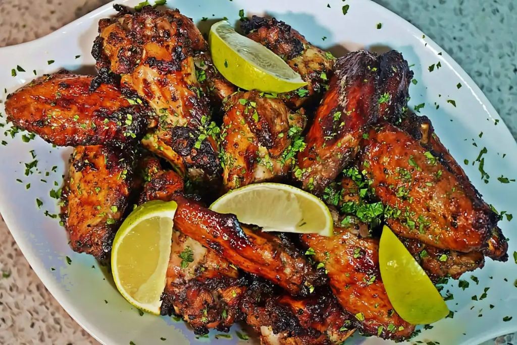 Jerk Chicken Wings with Honey-Lime Dip