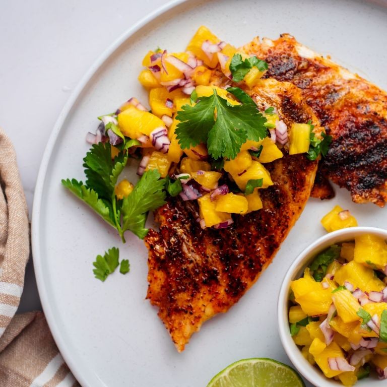Jerk Mahi-Mahi with Grilled Pineapple