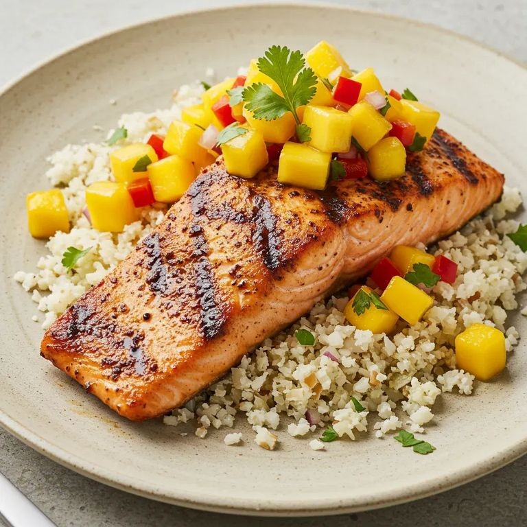 Jerk Salmon with Coconut Rice
