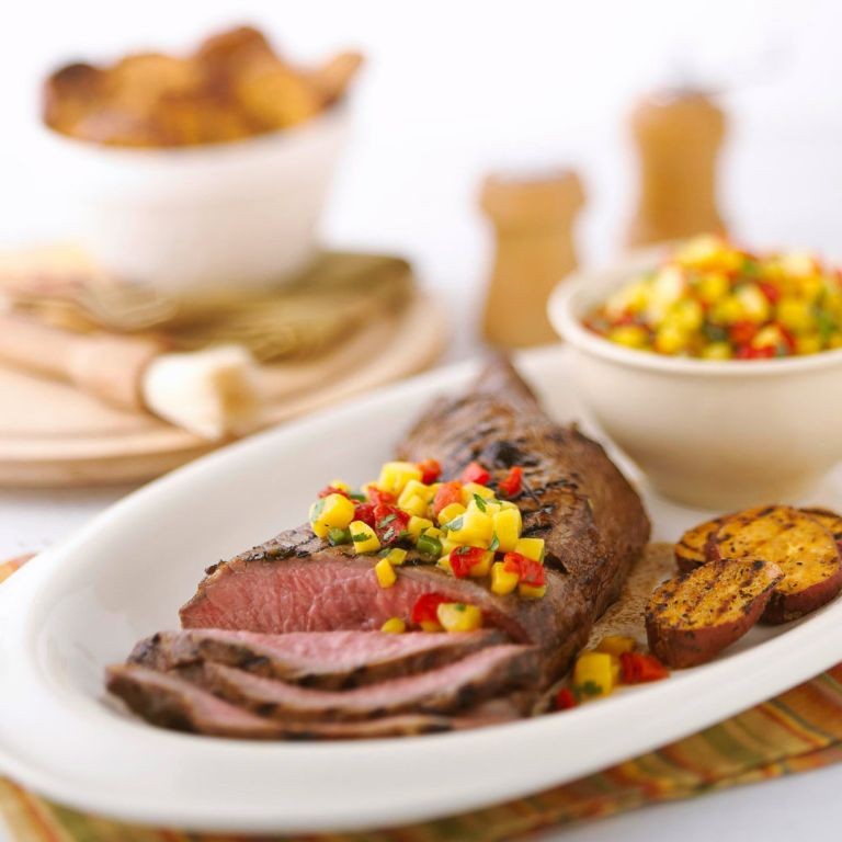 Jerk Spiced Tri Tip with Mango Salsa