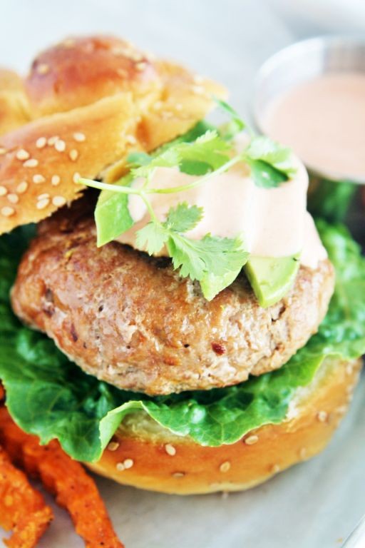 Jerk Turkey Burgers with Spicy Aioli