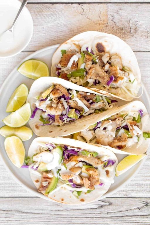 Juicy Crawfish Tacos with Lime Crema