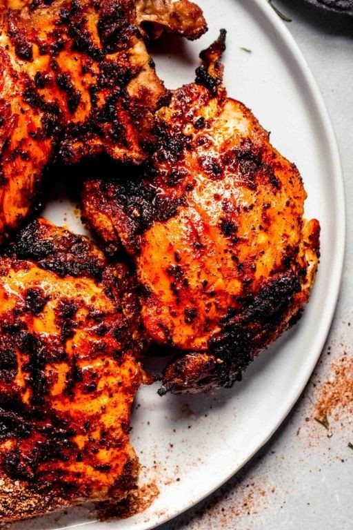 Juicy Traeger Chicken Thighs with BBQ Dry Rub