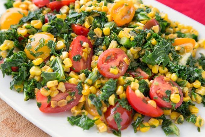 Kale, Corn, and Peas Sukke