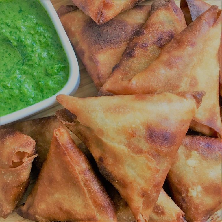 Kale and Sweet Potato Samosas