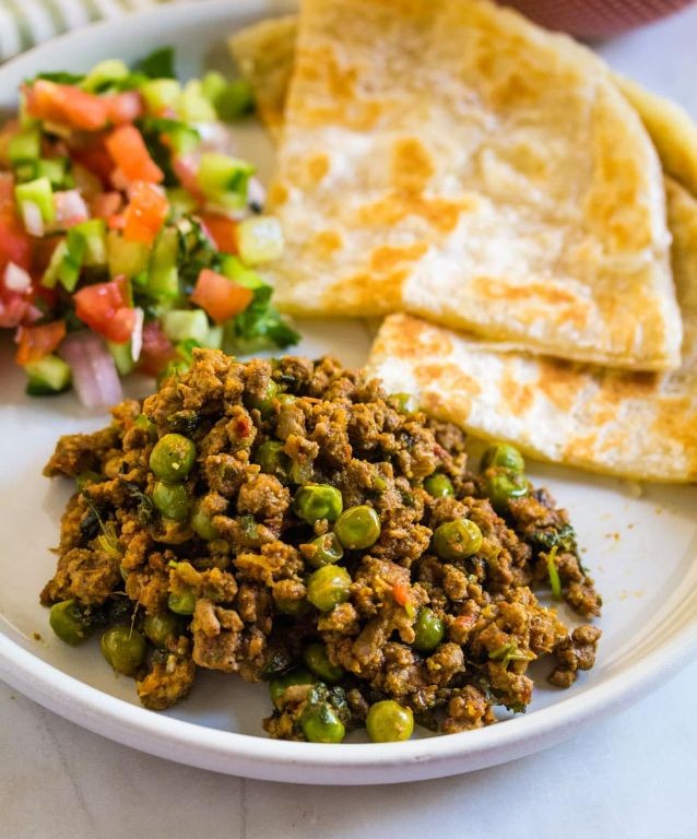 Keema Matar and Paratha