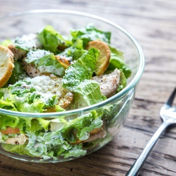 Keto Caesar Salad with Parmesan Crisps