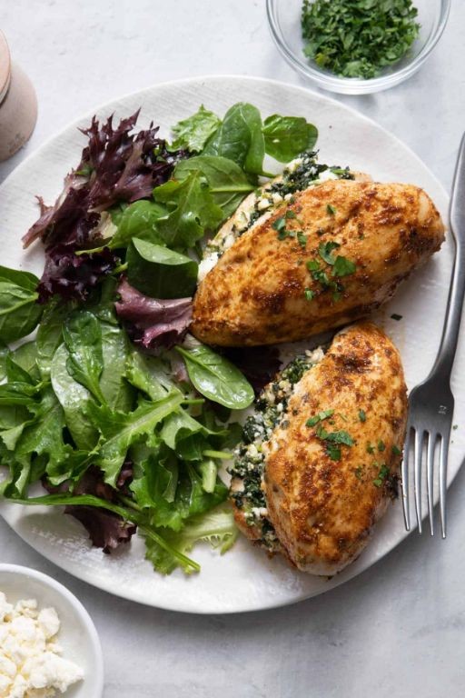 Keto Chicken Legs Stuffed with Spinach and Feta