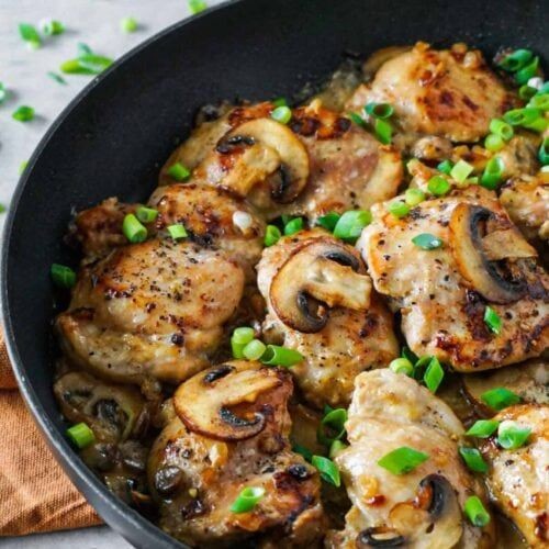 Keto Chicken Legs with Creamy Mushroom Sauce