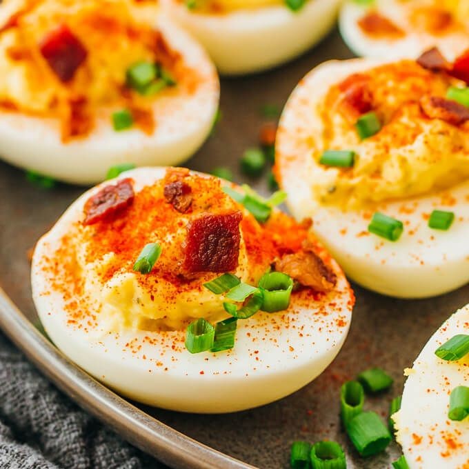Keto Deviled Eggs with Bacon
