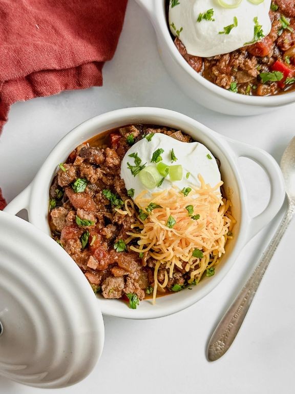 Keto Dutch Oven Chili with Ground Beef