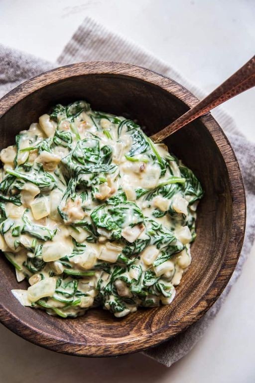 Keto Dutch Oven Creamy Garlic Spinach