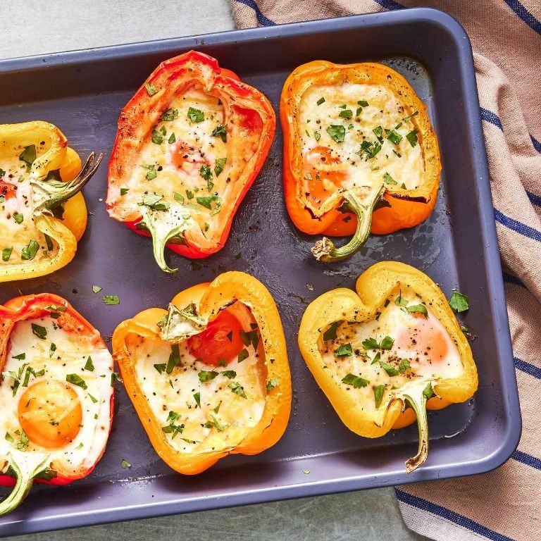 Keto Egg and Cheese Stuffed Peppers