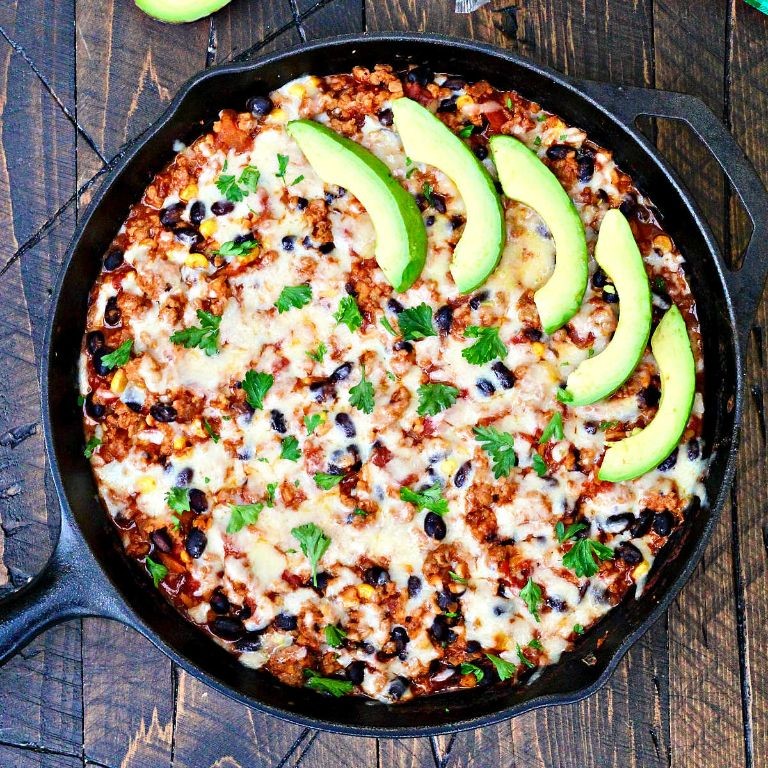 Keto Ground Turkey and Cauliflower Rice Skillet