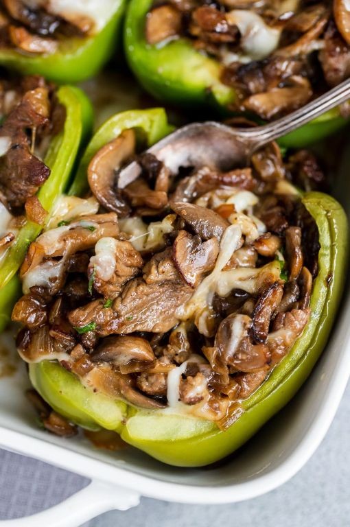 Keto Philly Cheesesteak Stuffed Peppers