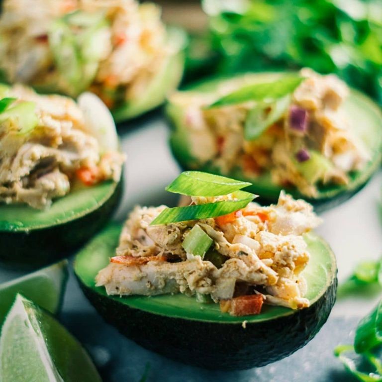 Keto Shredded Chicken Stuffed Avocados