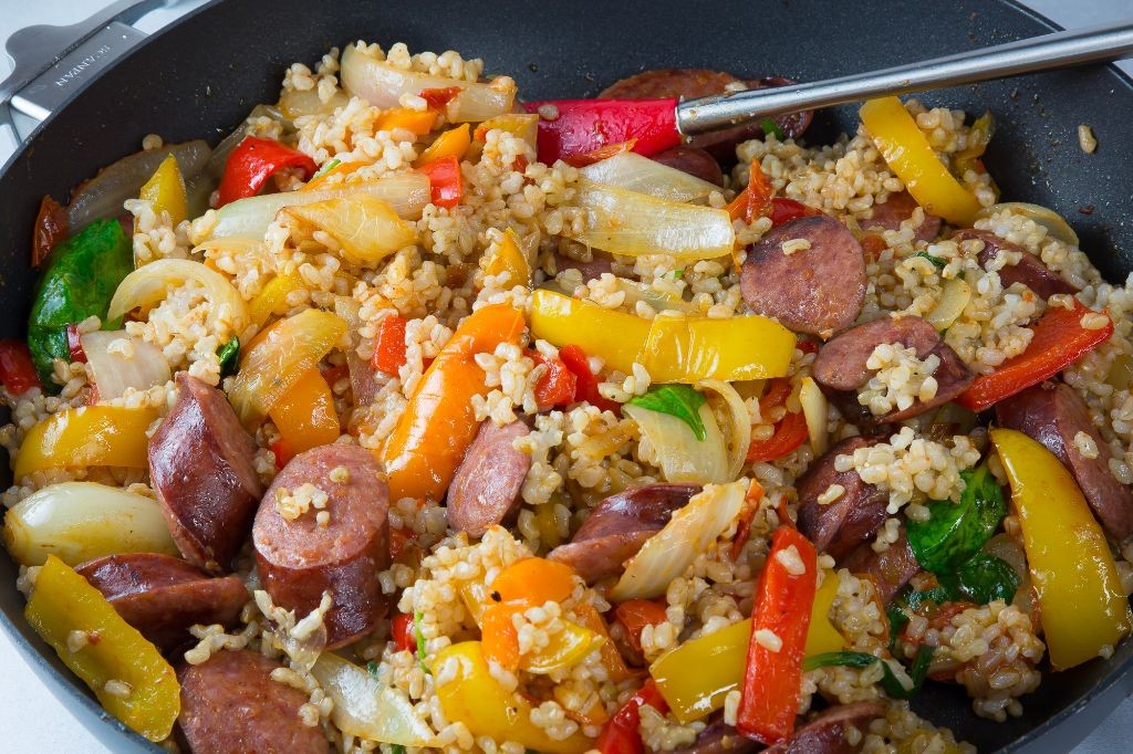 Kielbasa Breakfast Stir-Fry with Vegetables