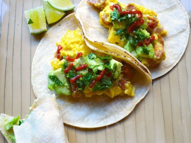 Kielbasa Breakfast Tacos with Avocado