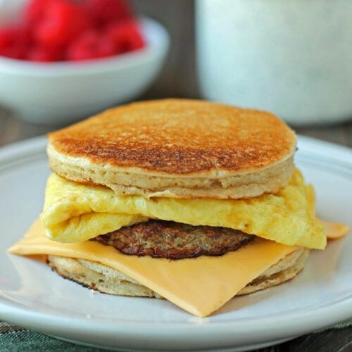 Kielbasa Pancake Breakfast Sandwich