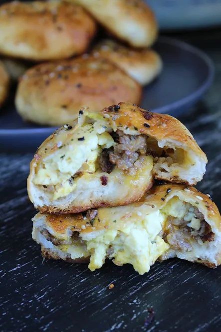 Kielbasa and Cheese Stuffed Breakfast Rolls