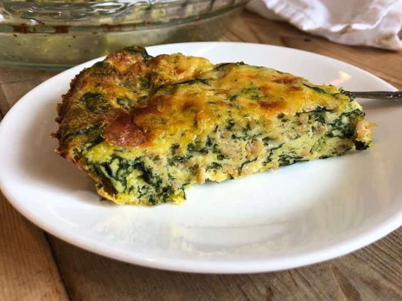 Kielbasa and Spinach Frittata