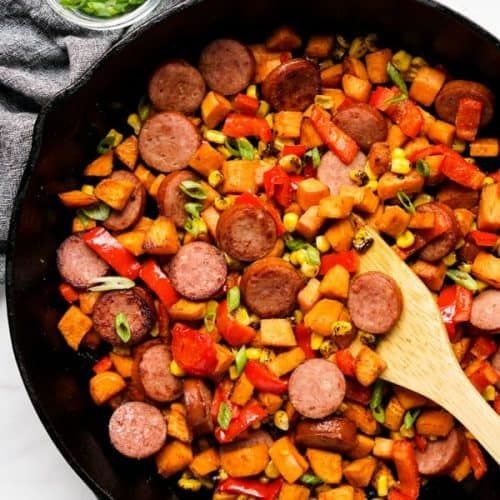Kielbasa and Sweet Potato Hash