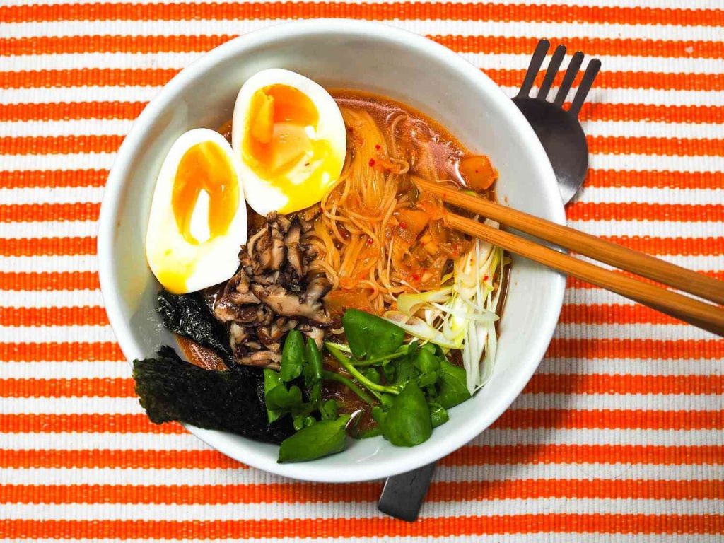 Kimchi Ramen with Soft-Boiled Egg
