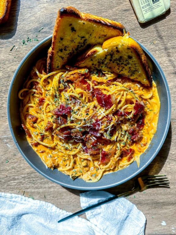 Kimchi and Bacon Carbonara
