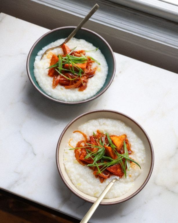 Kimchi and Tofu Congee