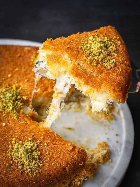 Knafeh (Cheese Pastry with Sweet Syrup)