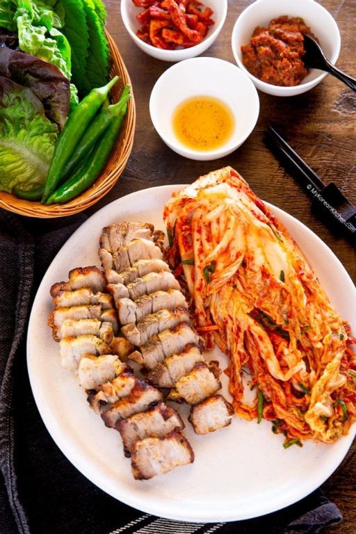 Korean Crispy Pork Belly (Samgyeopsal) with Ssamjang