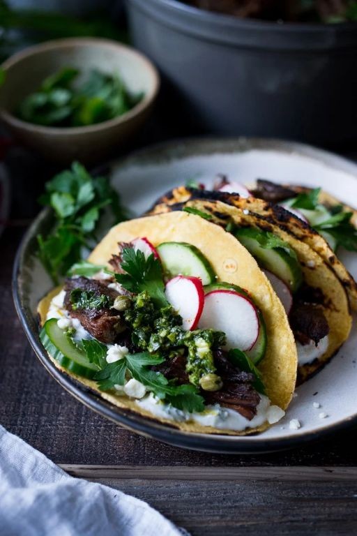 Lamb Barbacoa Tacos with Mint Yogurt Sauce